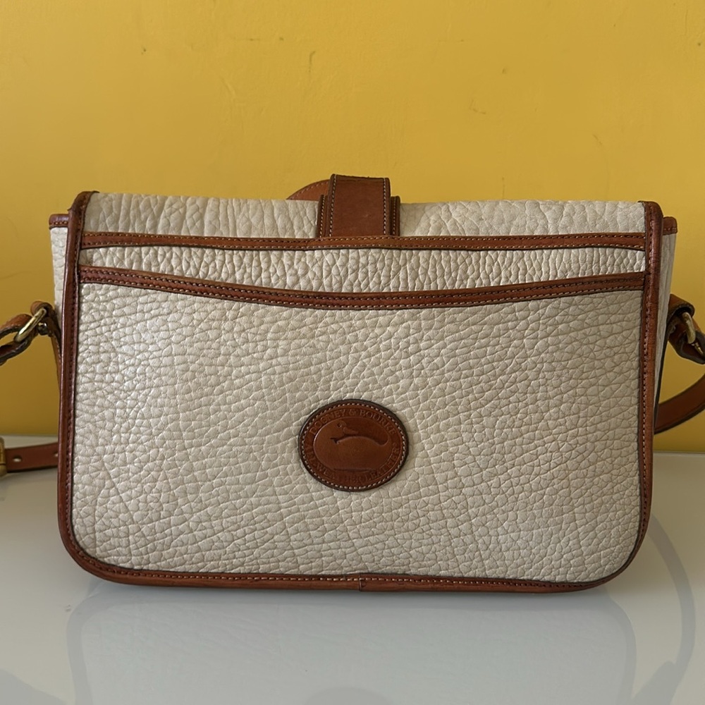 Vintage Dooney & Bourke Authentic All-Weather Leather Shoulder Bag White - Picture 6 of 16